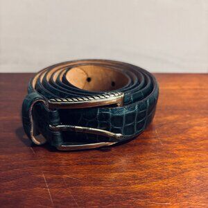 Green Leather Belt by Talbots -  Size XXL